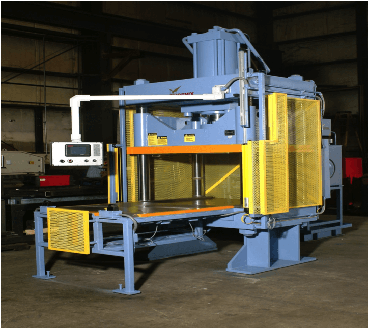 150 Ton Four Column Press with Hydraulic Slide Table